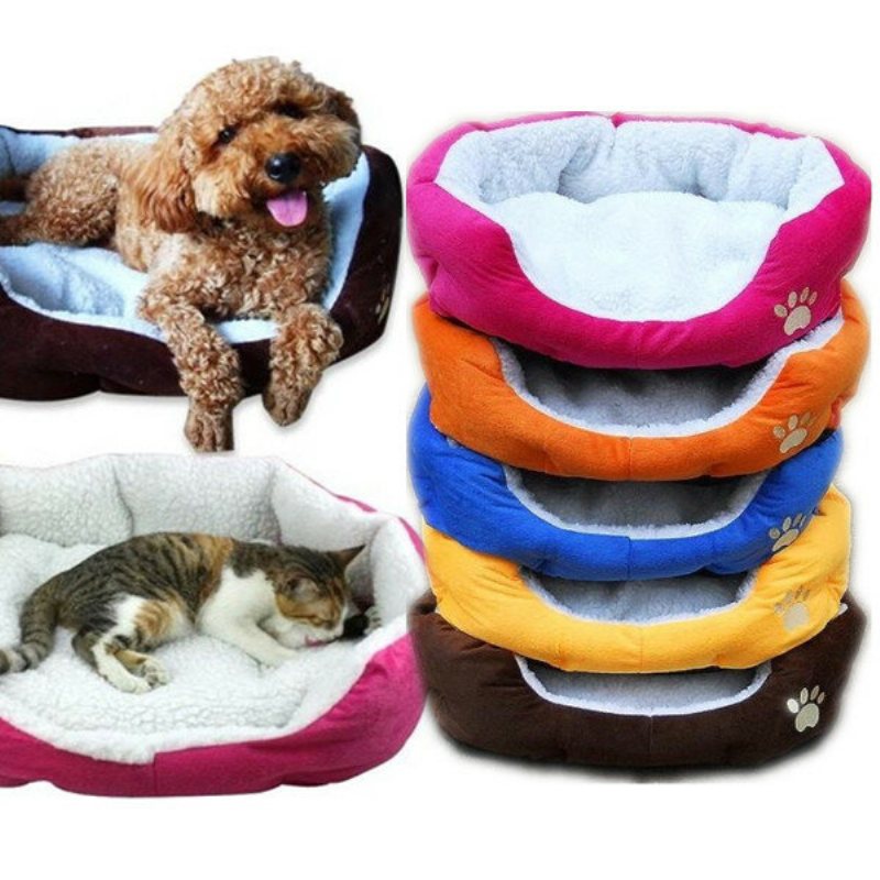Stor Storlek Fleece Mjuk Varm Hund Mats Bed Pad