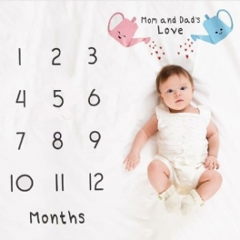 Baby Cartoon Pattern Month Milestone Filt För Foto Taget