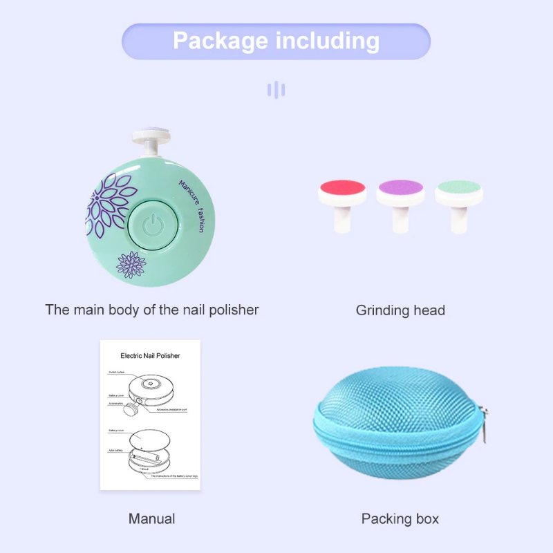 Baby Elektrisk Nageltrimmer Polersats