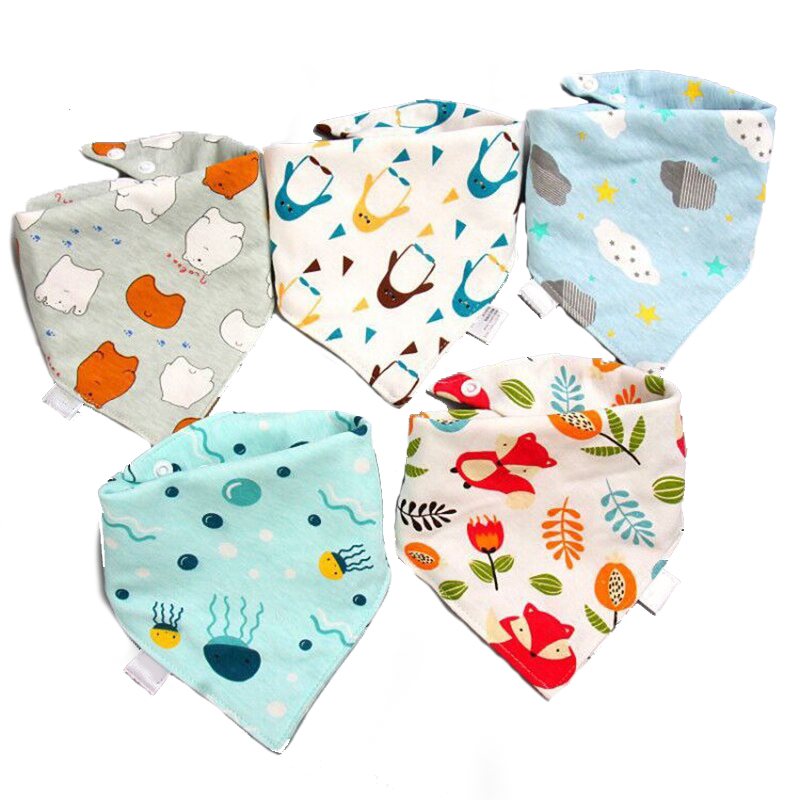 Baby Haklappar Bomull Tecknat Tryck 5 St Set