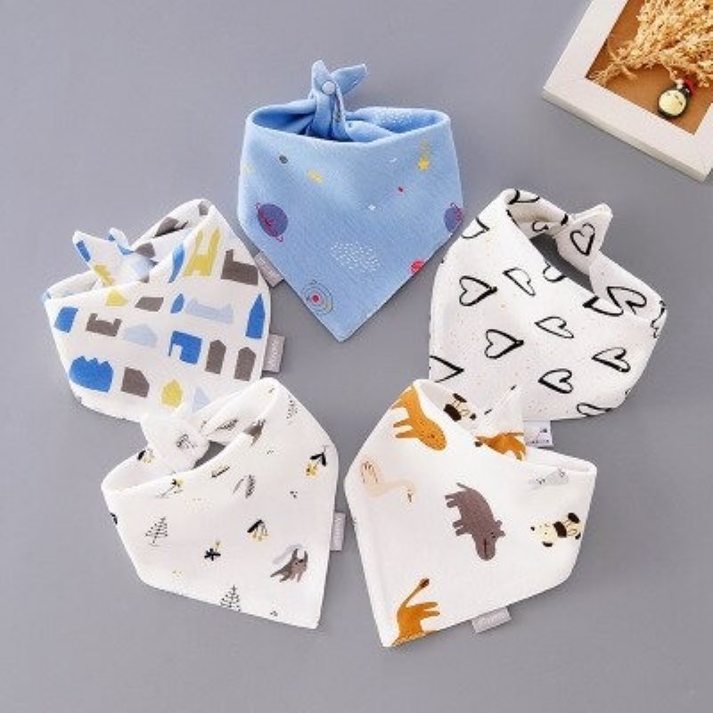 Baby Haklappar Bomull Tecknat Tryck 5 St Set