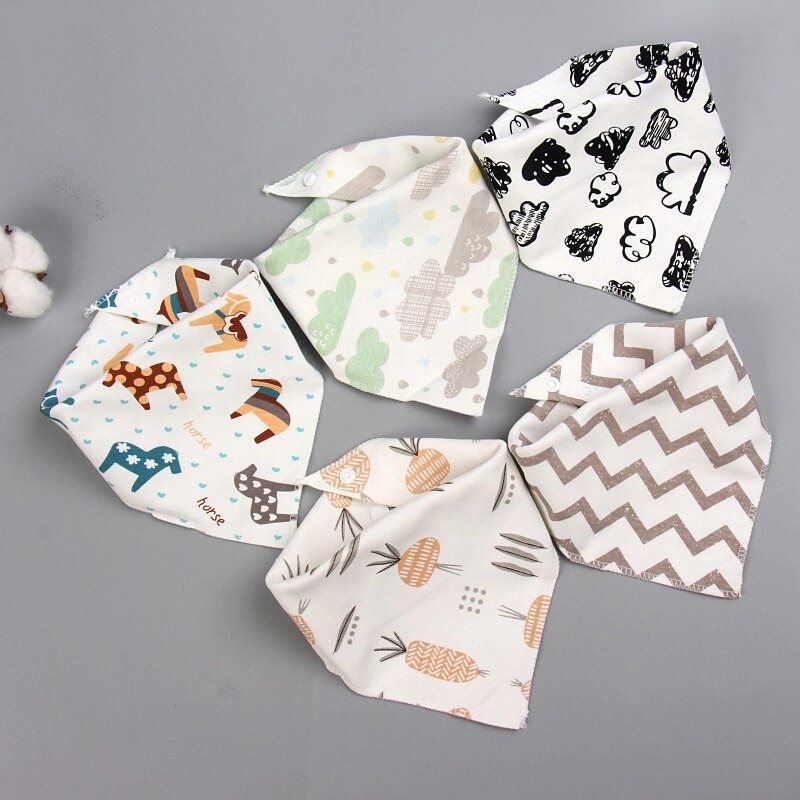 Baby Haklappar Bomull Tecknat Tryck 5 St Set