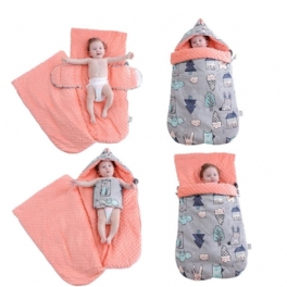 Baby Infant Swaddle Wrap Varm Filt Mjuk Hooded Sovsäck