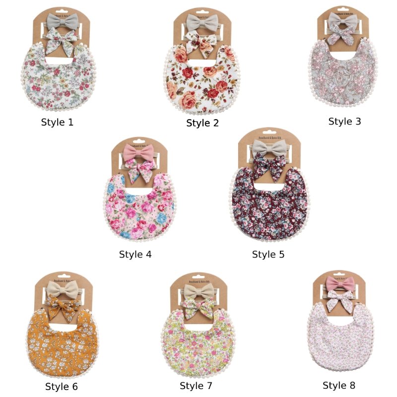 Baby Pannband Tofs Saliv Handduk Blommig