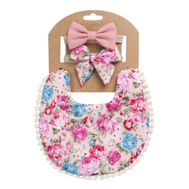 Baby Pannband Tofs Saliv Handduk Blommig