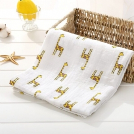 Babysvampfilt Mjuk Muslin Bomullsomslag – Giraff