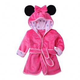 Robe Hooded Warm Soft Plysch Baby Sleepwear Housecoat