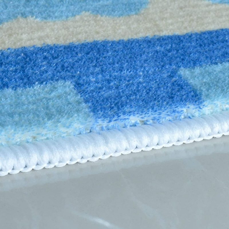 Blå Nautical Ocean Tema Barn Rugbåt Ankare Sjöstjärna Element Design Babys Barnkammare Inredning Anti-sladd Sovrumsmatta