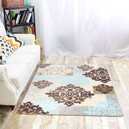 Blommig Collectio Blå Och Mångfärgad Bohemian Chic Area Matta Hög Trafikfläcksäker Matta4'3"x6'3"