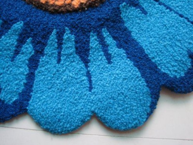 Blue Daisy Matta Blommor Golvmatta Handgjord Anti-halk Modern Köksyta Mattor Ovala