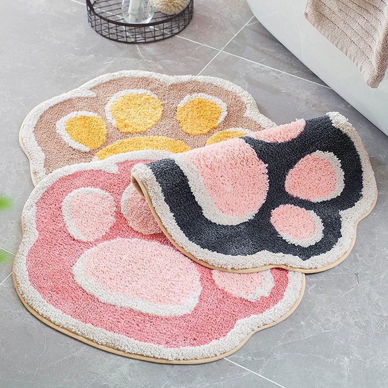 Cat Paw Badrumsmatta Halkfri Badmatta Absorberande Mjuk Matta För Badrumsdusch Badkar Dörrmatta Torr 19.6" X 24.4"