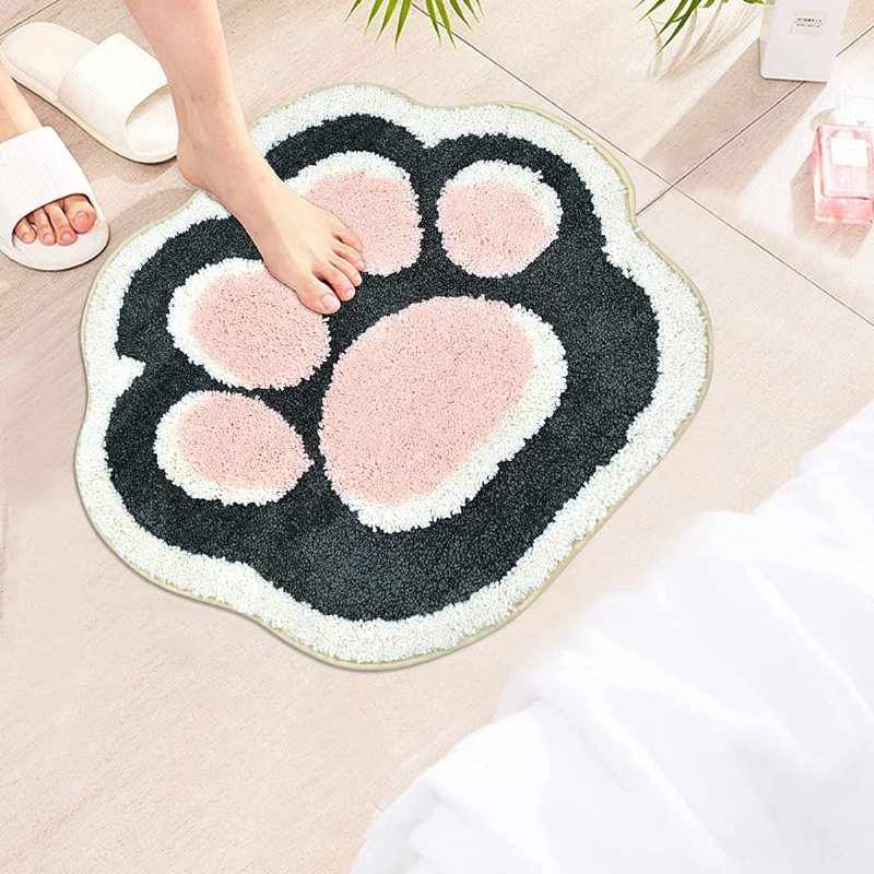 Cat Paw Badrumsmatta Halkfri Badmatta Absorberande Mjuk Matta För Badrumsdusch Badkar Dörrmatta Torr 19.6" X 24.4"