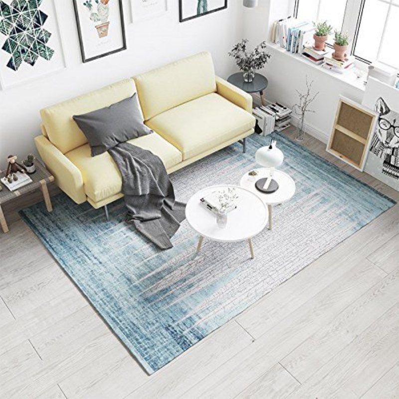 Europeisk Modern Samtida Mattor Blå Och Vita Akvarell Designermattor Vardagsrum Matsal Sovrum Matta 5'2" X7'5"(160x230cm)