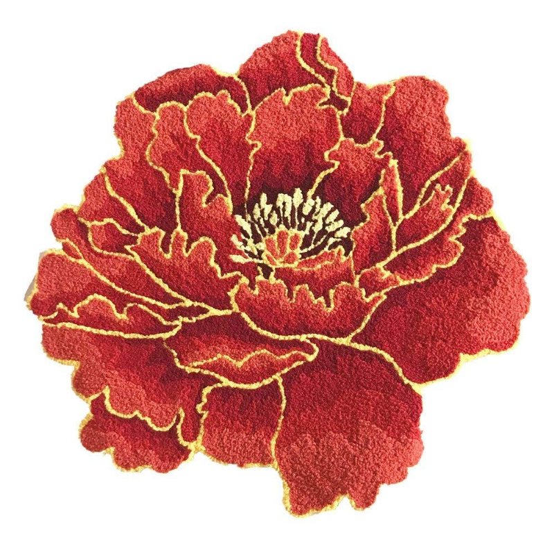 Handgjord Blomsterdesign Sovrumsmatta Antisladd Matta Area