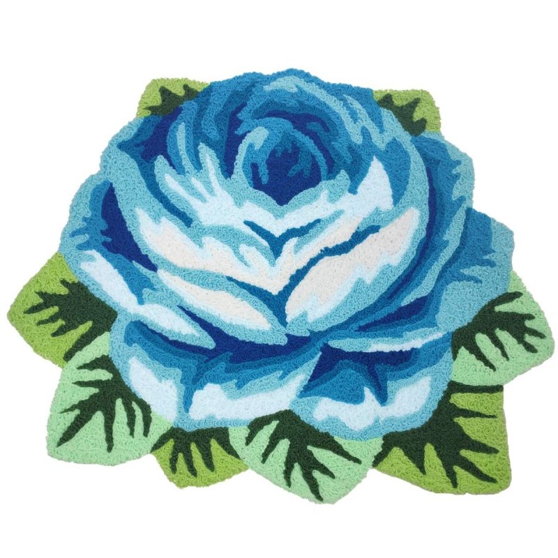Handgjord Rose Tjock Antisladd Polyester Area Matta/area Matta Tvättbar Dörrmatta