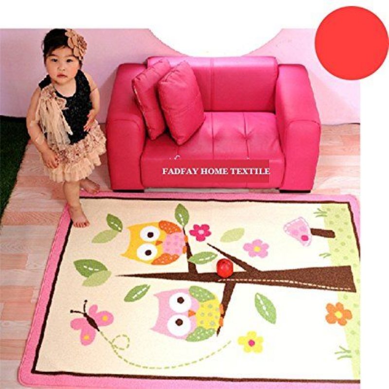 Hem Textilunik Cartoon Owl Mattadesigner Rosa Fairy Girls Matta För Vardagsrumdelikat Butterfly Barn