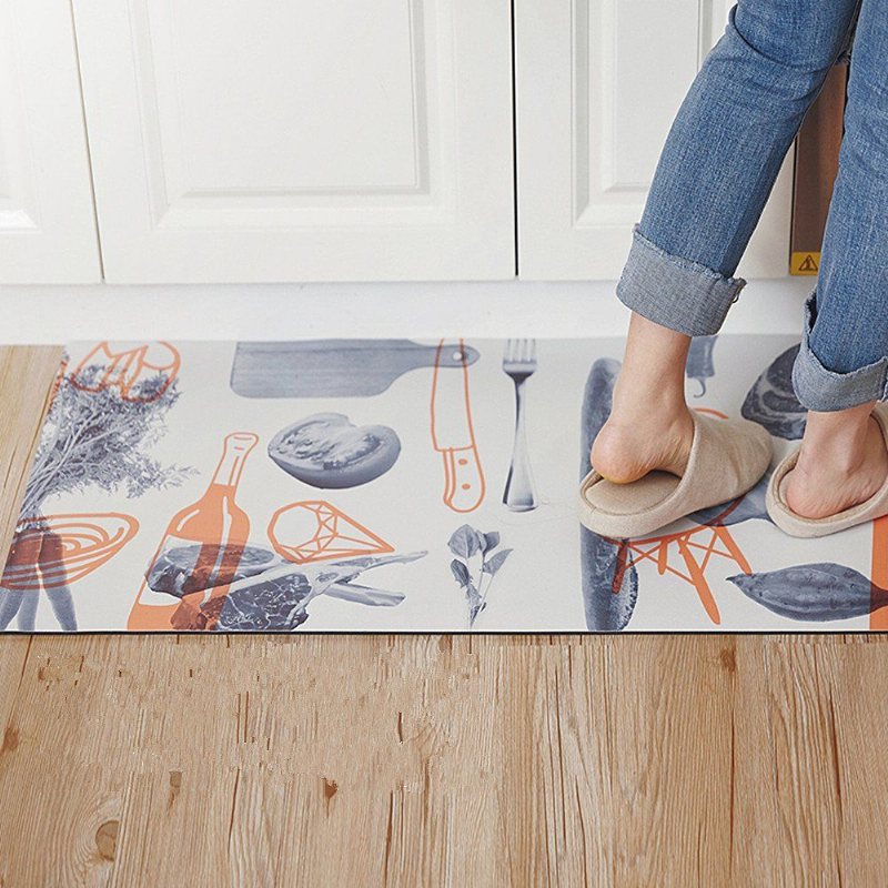 Levande Orange Creative Food Comfort Mat Halkfri Vattentät Matta Oljetät Rug Pad För Kök
