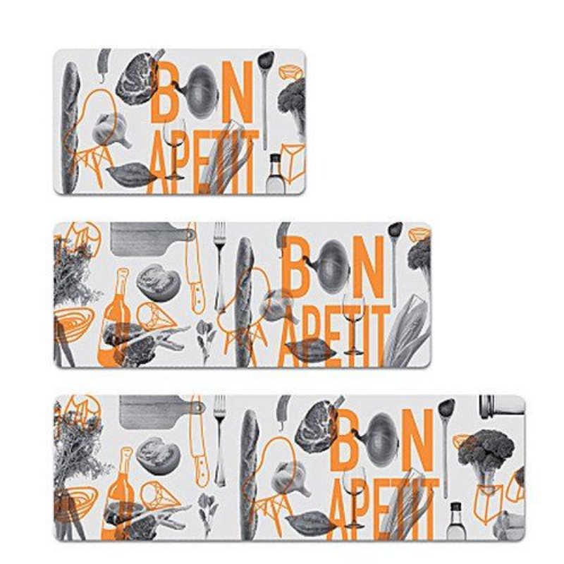 Levande Orange Creative Food Comfort Mat Halkfri Vattentät Matta Oljetät Rug Pad För Kök