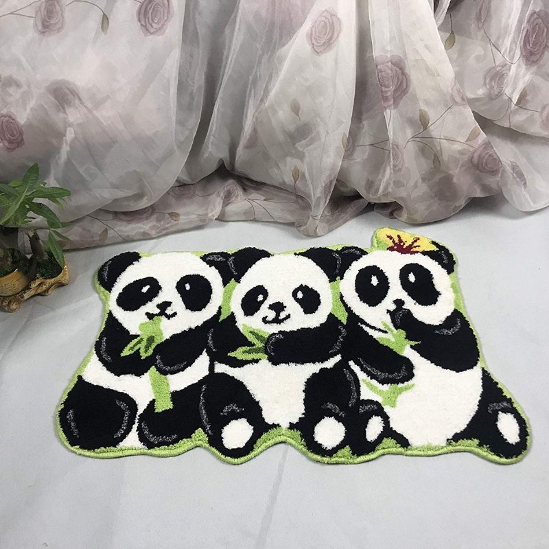 Pandamatta Handgjorda Mattor Halkfria Golvmattor För Badrumsdjursmatta För Barn Liten 19"x31"