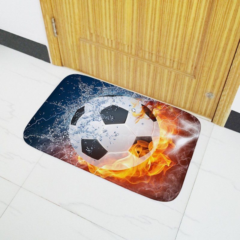 Sportområde Matta Fotboll Eld Och Vatten Halkfri Dörrmatta Inomhus/utomhus Mjuk Flanell 20"x31.5"