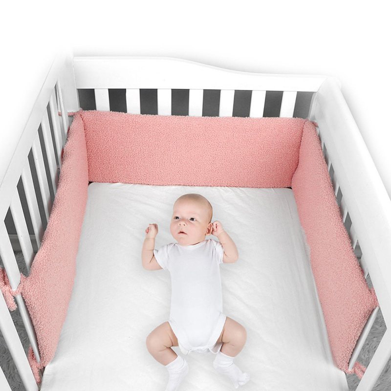 3 Paneler Babysäker Spjälsäng Bumpers Sherpa-material
