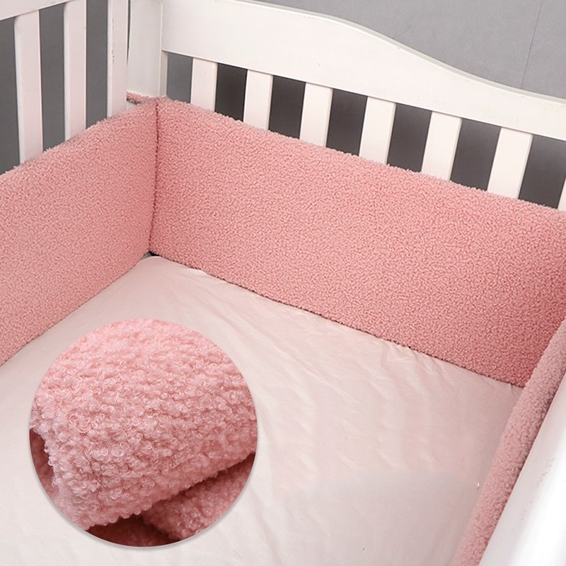 3 Paneler Babysäker Spjälsäng Bumpers Sherpa-material