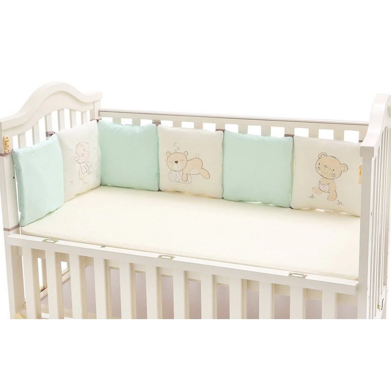 6 Paneler Babysäker Spjälsäng Bumpers Dekorativ Design