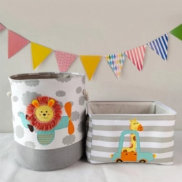 Baby Tvättförvaring Korg Canvas Organizer Tecknat Djur