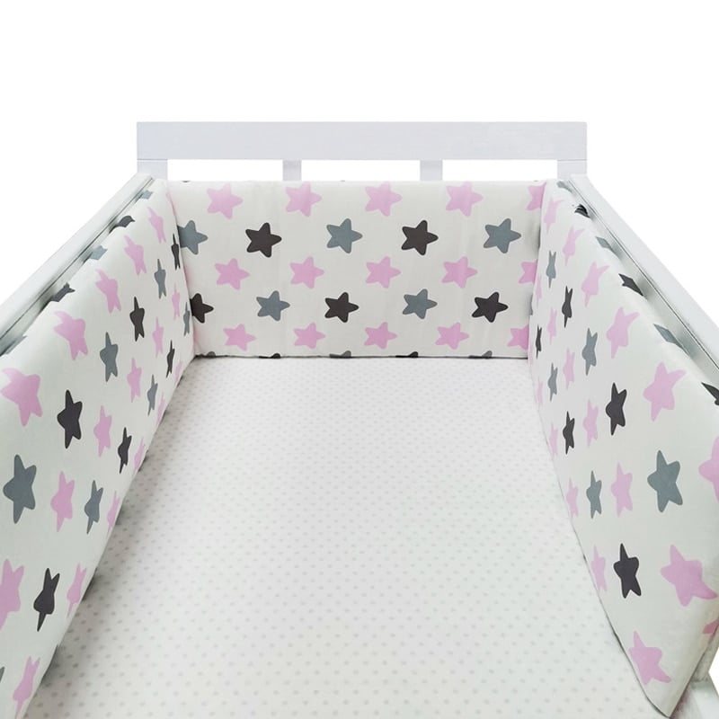 Babysäker Spjälsäng Bumpers Rosa Stjärnor