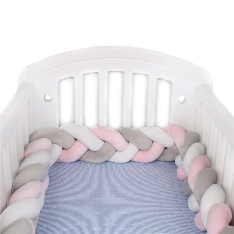 Flätad Spjälsäng Bumper Stickad Safe Cradle
