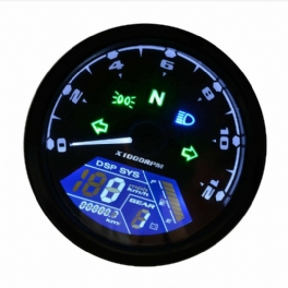 12000rpm Motorcykel Lcd Digital Hastighetsmätare Varvräknare Vägmätare Cafe Racer Motor