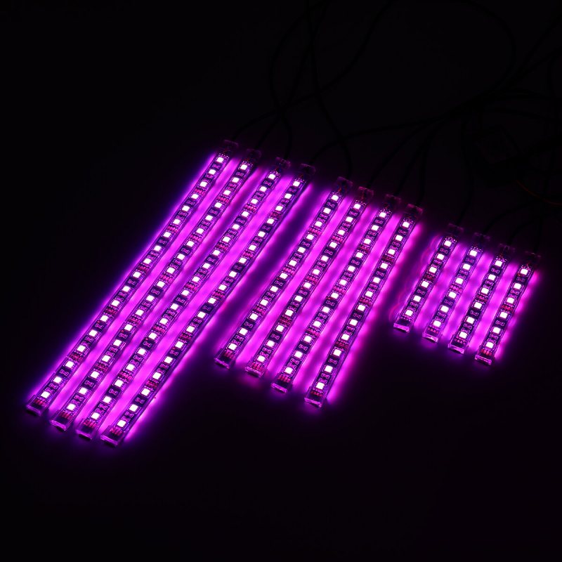 12st Motorcykel Led Light Kit Strips Rgb Vattentät Med App Ir Rf Trådlösa Fjärrkontroller Flerfärgad Underglow Neon Markeffekt Atmosfärsljus