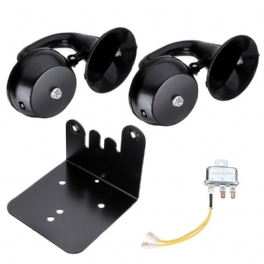 12v 130hz 126db/130db Enkel/dubbel Snigel Lufthorn Armbåge Visselpipa Svart Legering För Billastbilar