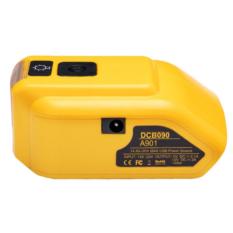 12v/2a 5v/2.1a Adapter Led-ljus Arbetslampa Ficklampa Usb Mobiltelefonladdare För 14v-20v Li-ion Batteri