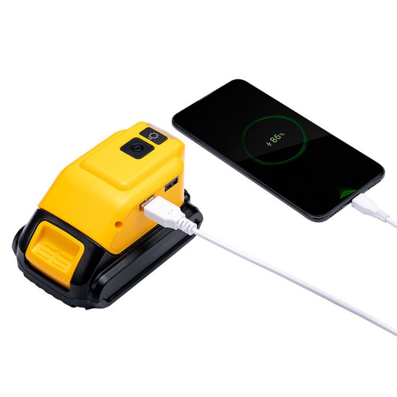 12v/2a 5v/2.1a Adapter Led-ljus Arbetslampa Ficklampa Usb Mobiltelefonladdare För 14v-20v Li-ion Batteri