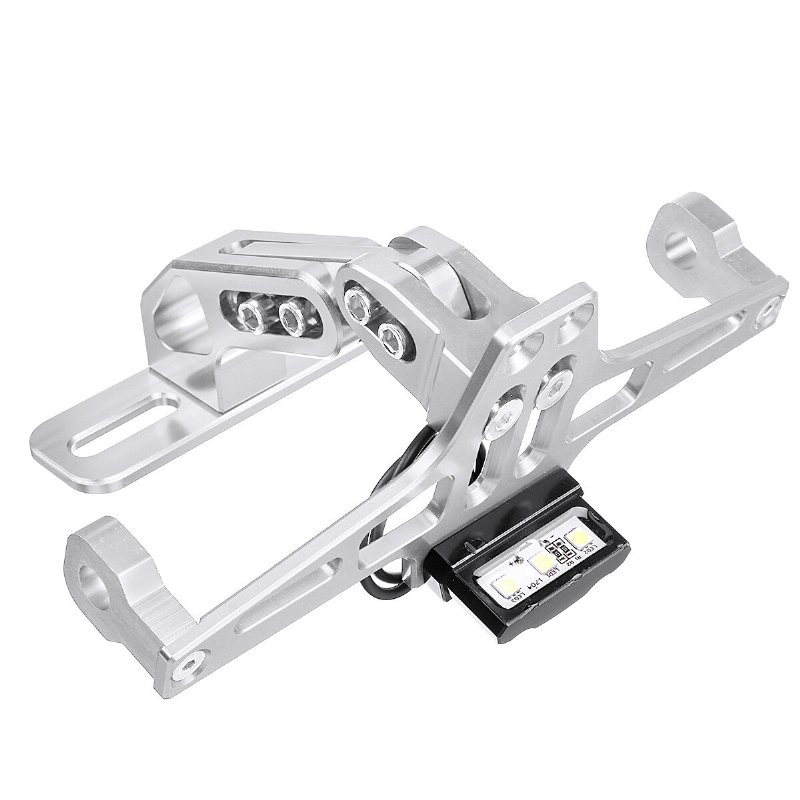 12v Cnc Motorcykellegering Registreringsskylthållare Fäste Led-lampor Universal