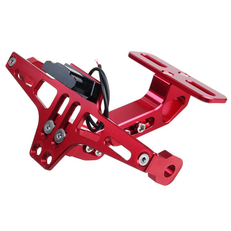 12v Cnc Motorcykellegering Registreringsskylthållare Fäste Led-lampor Universal