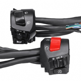 12v Motorcykel 7/8" Styrhorn Blinkers Strålkastare Elektrisk Startströmbrytare Dubbelgas