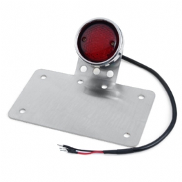 12v Motorcykel Registreringsskylt Med Bakljus Bakbroms Led Blinkers Stopplampa Universal Rostfritt Stål