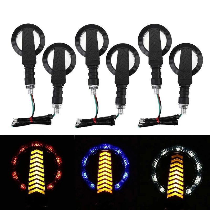 12v Vattentäta Blinkers Flödande Motorcykelblinkers Dubbla Färg Signallampa Stopp Broms Körljus Universal