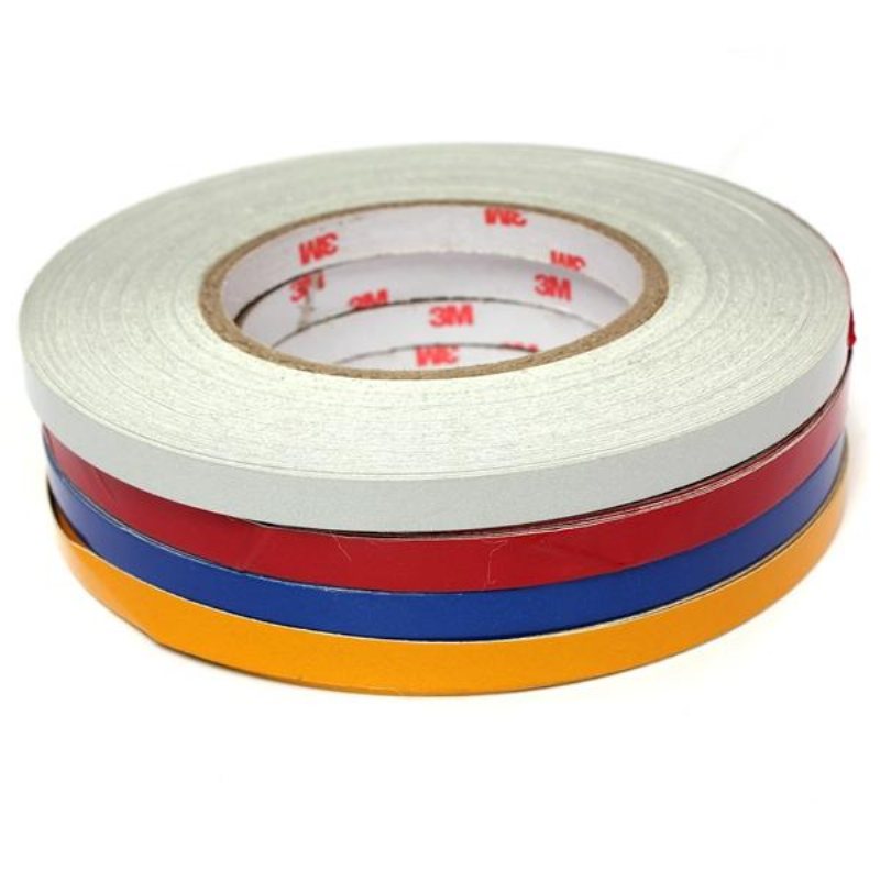 1rull 1cm X45.7m Reflekterande Kroppsfälg Stripe Sticker Diy-tejp Självhäftande