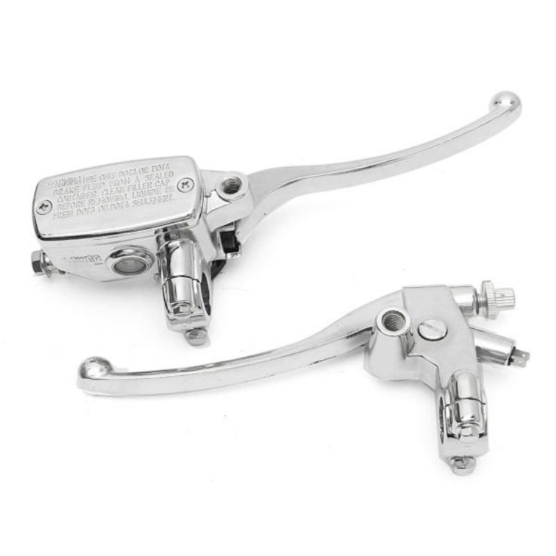 22mm Motorcykel Hydraulisk Broms Huvudcylinder Kopplingsspak Krom