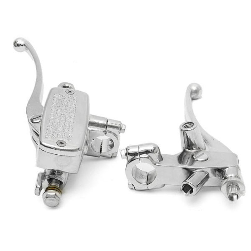 22mm Motorcykel Hydraulisk Broms Huvudcylinder Kopplingsspak Krom
