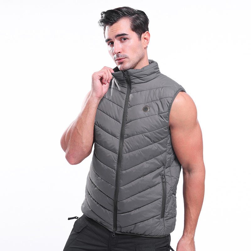 25-45°c Elektrisk Väst Uppvärmd Tygjacka Usb Thermal Warm Heated Rocks Pad Body Warmer Grå