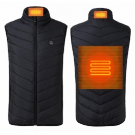 5v Usb Elektrisk Väst Uppvärmd Jacka Termisk Varm Neck + Ryggdyna Vinter Body Warmer Duk