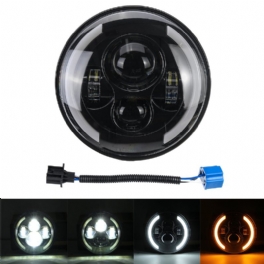 7" Motorcykel Led Projektor Strålkastare Hi-lo Beam Rund För Jeep För Wrangler