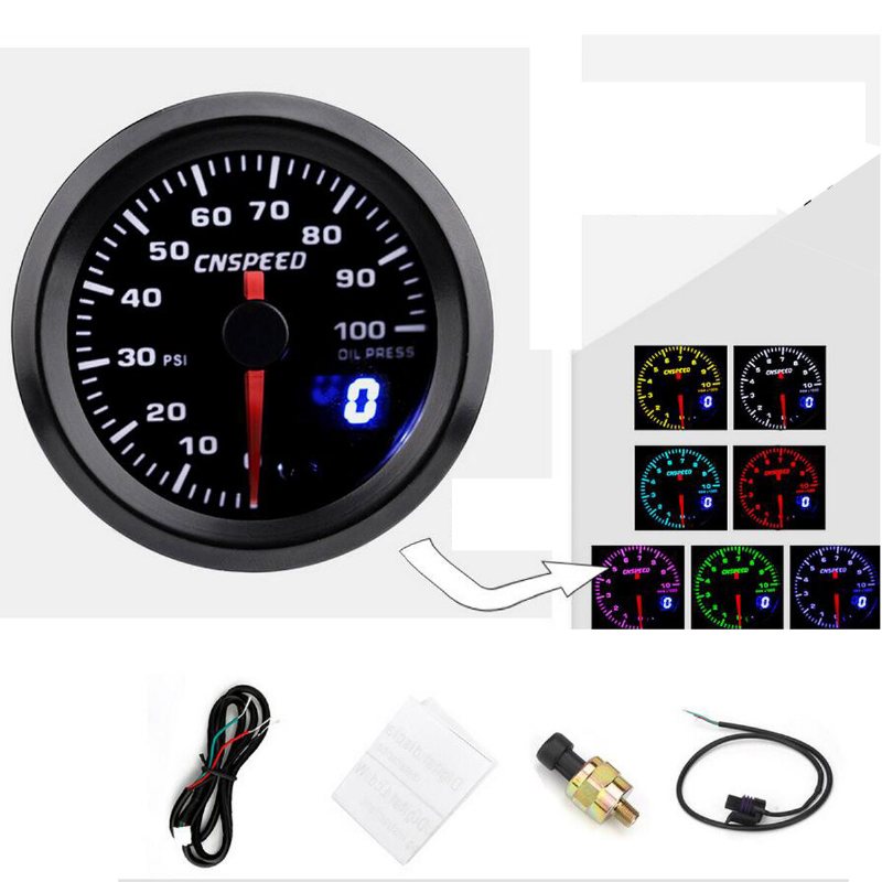 Analog & Digital 52mm Bil Led Turbo Boost Egt Avgasvattentemperatur Luftbränslemätare