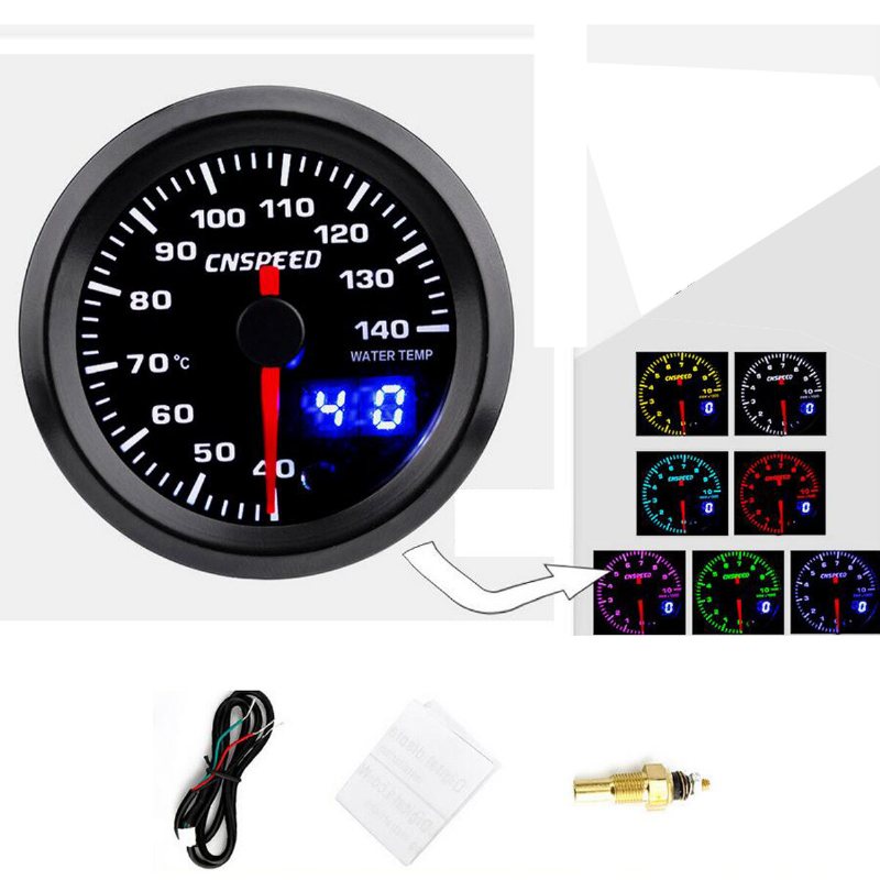 Analog & Digital 52mm Bil Led Turbo Boost Egt Avgasvattentemperatur Luftbränslemätare