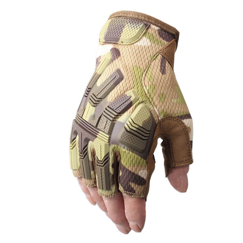 Antisladd Säkerhet Militär Armé Halvfinger Taktiska Handskar Motorcykel Motocross Cykla Cykling Sport Fotvandring Skyddshandskar