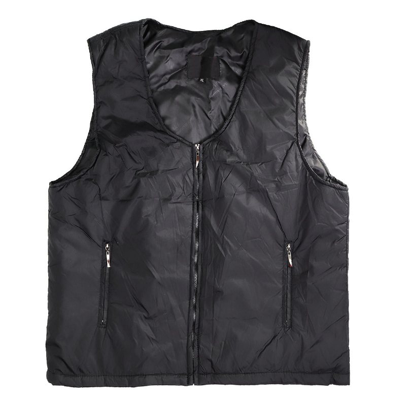 Elektrisk Svart Väst Uppvärmd Tyg Thermal Warm Pad Winter Body Warmer